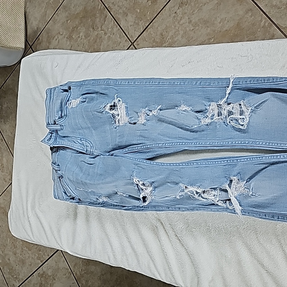 HOLLISTER | Men’s Advanced Stretch Skinny Ripped Jeans Light Wash Distressed - Picture 2 of 12
